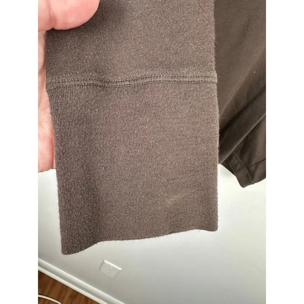 Aéropostale Women's Floral Script Long Sleeve Brown Henley Shirt vtg Y2K Medium - Picture 4 of 7